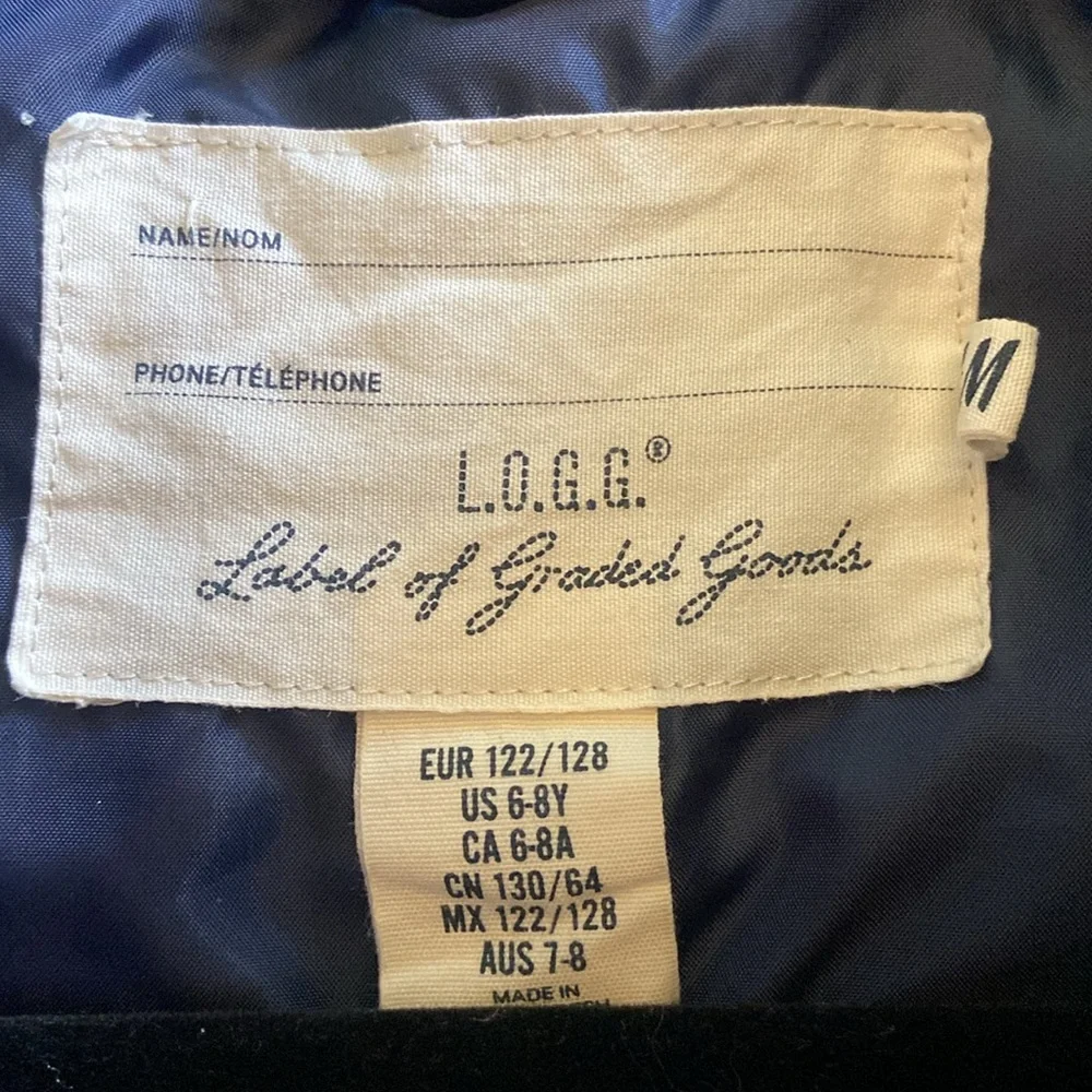 H&M LABEL OF GRADED GOODS GIRLS PUFFER VEST SIZE 6-8
